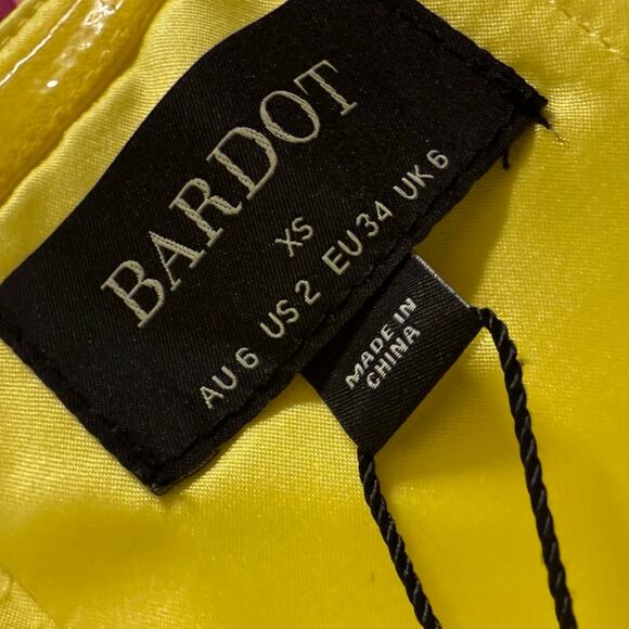 Bardot Limoncello Yellow Strapless Mini Dress Cocktail Wedding Guest US 2 XS NWT - Picture 6 of 8